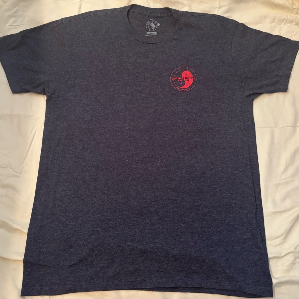 T&C Surf Designs Men's Charcoal T-Shirt with Red Graphic